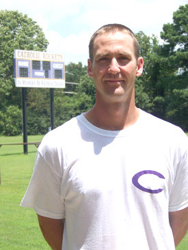 David Estes, a biology teacher, is in his first year as head football coach at Catholic High School in Little Rock.