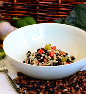 Casamiento from El Salvador: Black beans and hot rice seasoned with garlic, onion and bell peppers is a traditional and hearty Latin American dish.