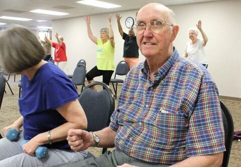 Ken Eckert participates in exercise classes for seniors at Christ the King Church in Little Rock twice a week. Eckert stays active with daily Mass and volunteering at his parish and a local food pantry.