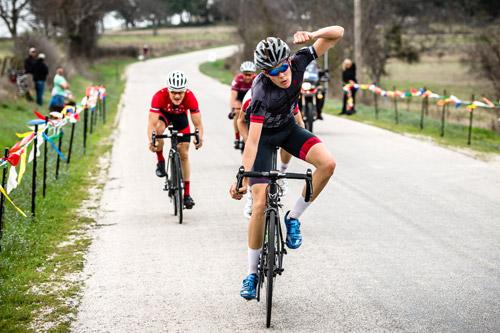Evan East races in the 2015 Walburg Classic Road Race in Walburg, Texas in February. East, a graduating senior at Catholic High, is cycling in Europe with the United States Junior National Team.