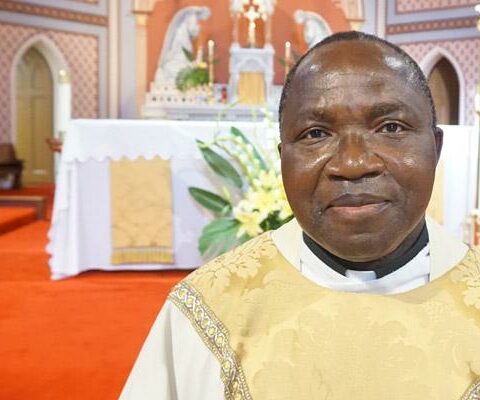 Father Benoit Mukamba, CSSp, pastor at St. Mary Church in Helena and four other parishes, was honored for 25 years of priesthood during the June 27 Jubilarian Mass at the Cathedral of St. Andrew in Little Rock.