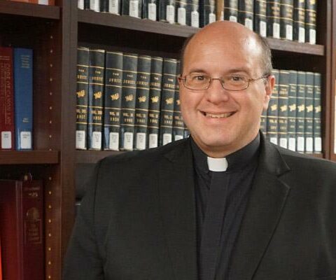 Father Greg Luyet, seen here May 14, spends most of his time as judicial vicar for the Diocese of Little Rock but will add duties as pastor of Our Lady of Good Counsel Church in Little Rock beginning May 27.
