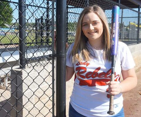 Ryley Welcher, 18, played softball for the Rebels at the local baseball field throughout her time at Sacred Heart High School in Morrilton. She only played three games this year before schools shut down.