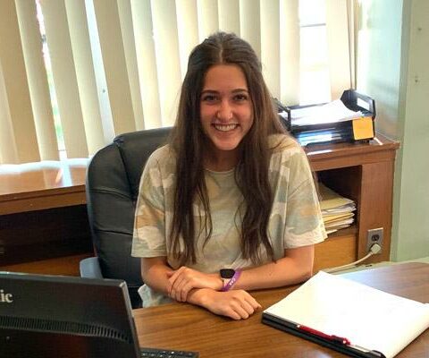 Caroline Spellins, 21, works as a Servant Scholar at St. Thomas Aquinas University Parish at the University of Arkansas July 18. The UA rising senior said the position has allowed her to be the hands and feet of the Church.