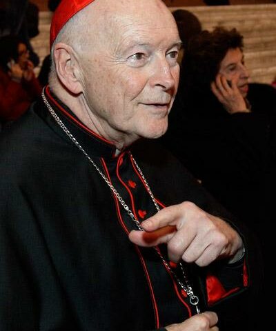 Then-Cardinal Theodore E. McCarrick attends a reception for new cardinals in Paul VI hall at the Vatican Nov. 20, 2010. Among the new cardinals was Cardinal Donald W. Wuerl of Washington, successor to Cardinal McCarrick as archbishop of Washington.