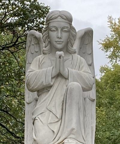 A holy angel statue sits in prayer at Holy Angels Convent in Jonesboro Sept. 30. The convent got its name after the sisters traveling from Europe prayed to the holy angels for safe passage during a storm.