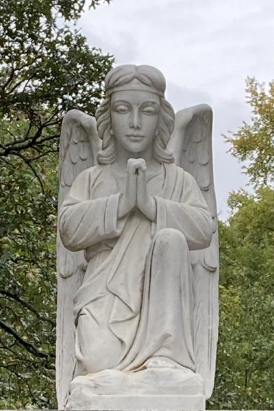 A holy angel statue sits in prayer at Holy Angels Convent in Jonesboro Sept. 30. The convent got its name after the sisters traveling from Europe prayed to the holy angels for safe passage during a storm.