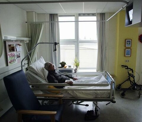 An unidentified man suffering from Alzheimer's disease and who refused to eat sleeps peacefully the day before passing away in a nursing home in Utrecht, Netherlands. The catechism states, "direct euthanasia consists in putting an end to the lives of handicapped, sick or dying persons. It is morally unacceptable."