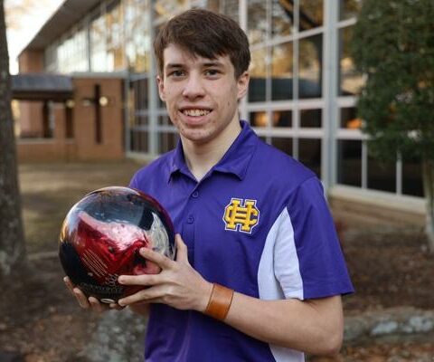 Ian Draeger, a member of St. Anne Church in North Little Rock, shows off a gold-medal-winning smile March 2. The Catholic High junior took top individual honors at the 6A state bowling meet Feb. 11 in Cabot.