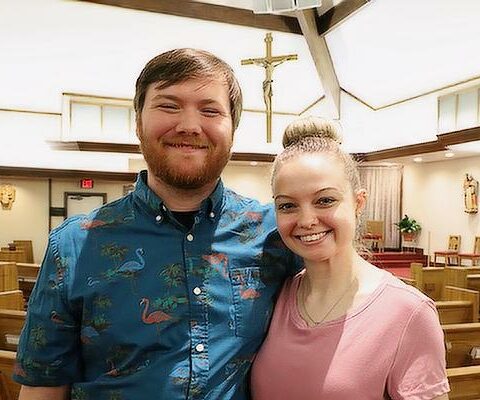 Bryce and Hannah Cummings serve as religious education teachers for seventh graders at St. Jude Church in Jacksonville.