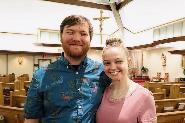 Bryce and Hannah Cummings serve as religious education teachers for seventh graders at St. Jude Church in Jacksonville.