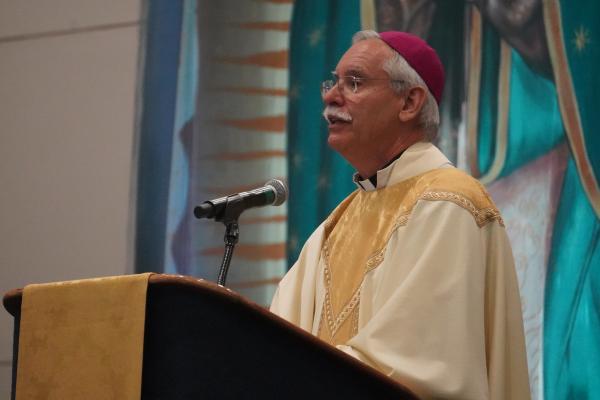 During his homily, given in both Spanish and English, Bishop Anthony B. Taylor said, &quot;We can now rejoice that Roe v. Wade has been overturned, but we still have a long way to go to build a culture of life.&quot; (Malea Hargett photo)
