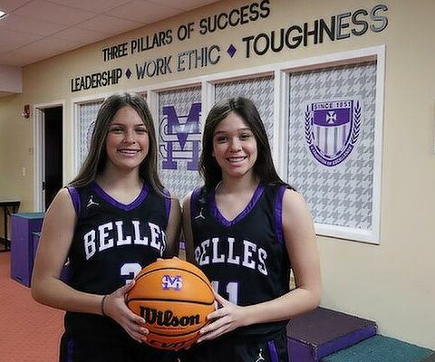 Senior Alexia Coca (left) and little sister, freshman Ava Coca, have the rare chance to play varsity basketball this season, plus are preparing to play together again for the upcoming soccer season.