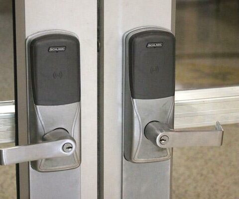 To prevent unauthorized entry, Catholic High School in Little Rock has installed secure exterior door locks which open only with reprogrammable keycards.