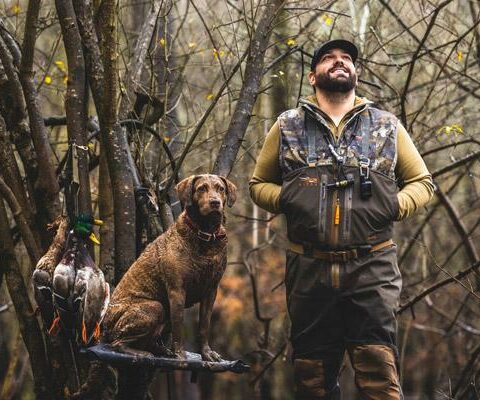 The Rixey dog stand, invented by CHS teacher and coach Todd Ezzi, lets four-legged hunting companions stay up and out of water and mud in between retrievals.