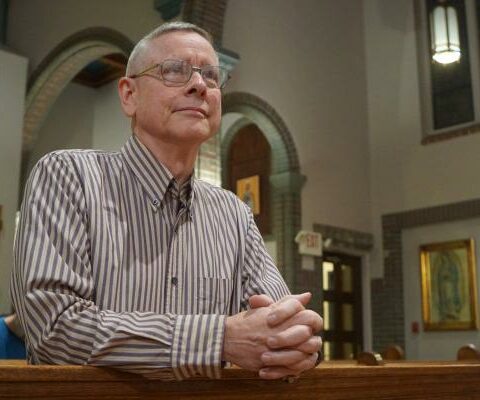 Parishioner Don Kremer prays in the St. Joseph Church adoration chapel in Conway Nov. 8. While in the adoration chapel years ago, Kremer had a 
conversion of heart that changed his perspective.